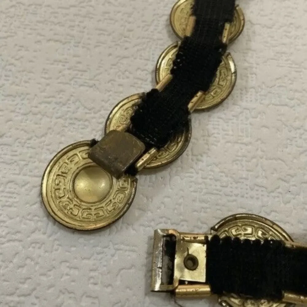 VTG Gold Metal/Tin Medallions Belt Greek Style Not stretchy Costume‎ Craft 42
